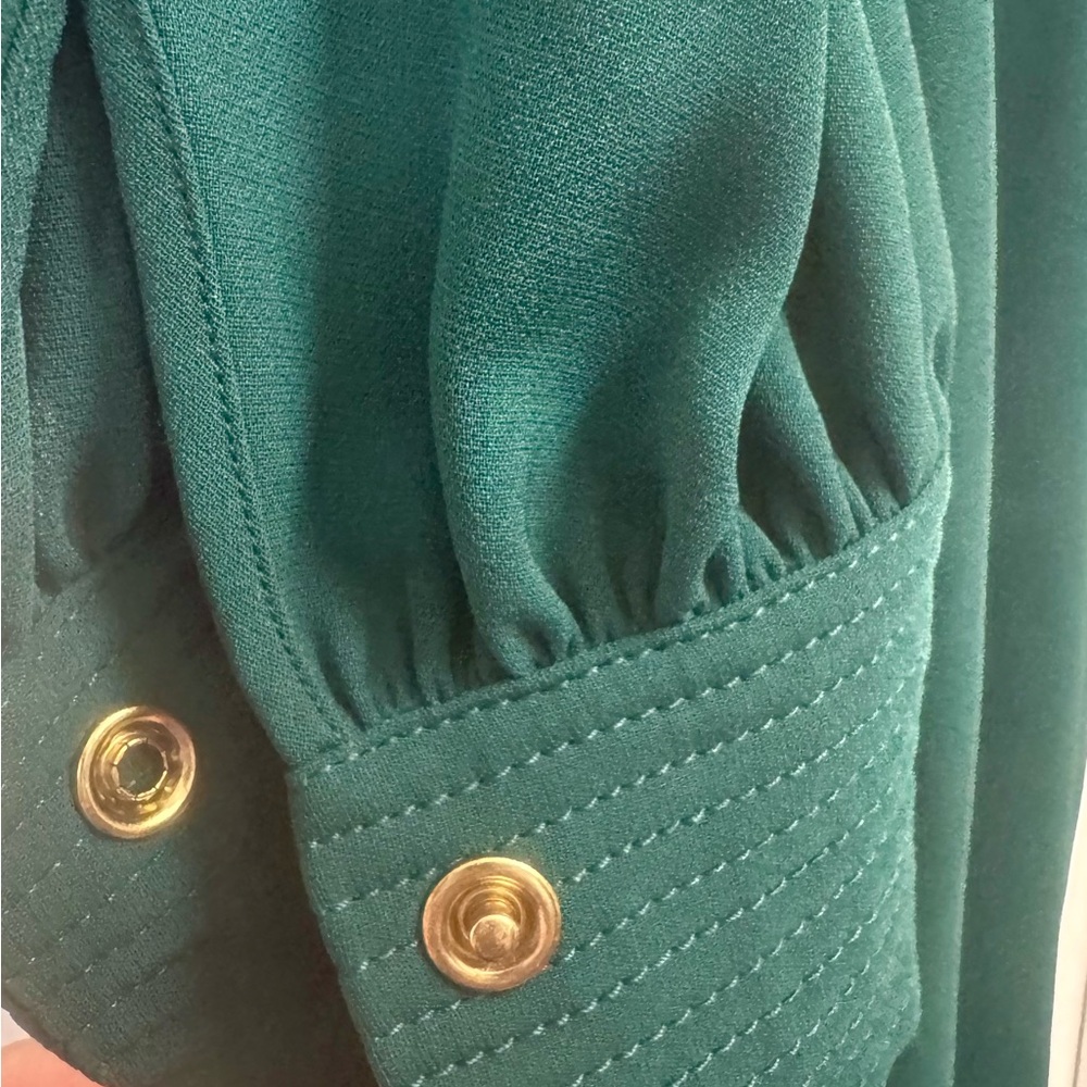 Lafayette 148 New York Teal Long Sleeve Dress - Picture 4 of 16